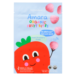 Amara Organic Fruit Bites, Strawberry & Cream 23 g, $26.04/100g