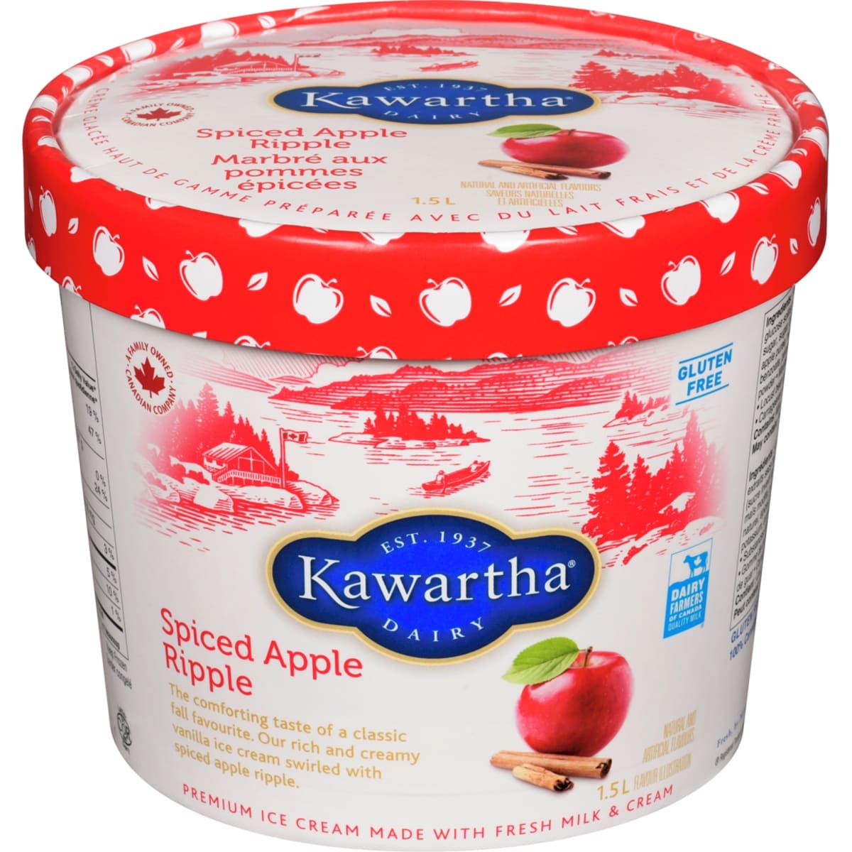 Kawartha Premium Ice Cream Spiced Apple Ripple 1.5 l, $0.67/100ml