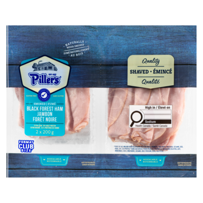 Piller’s Jambon forêt noire fumé format club 400 g, 2,50 $/100g