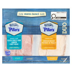 Pillers Smoked Black Forest Ham Cooked Chicken Breast Club Size Duo 350 g, $3.00/100g