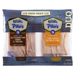 Pillers Smoked Old Fashioned Ham Smoked Turkey Breast Duo Club Size 350 g, $2.85/100g