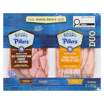 Piller’s Fumé à l'ancienne fumée poitrine de dinde duo format club 350 g, 3,14 $/100g