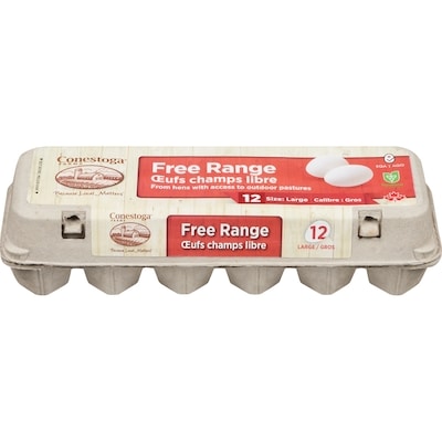 Conestoga Eggs Free Range Size: Large 12 ea, $0.65/1ea