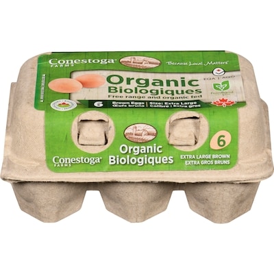 Conestoga Eggs Brown Eggs Organic Size Extra Large 6 ea, $0.83/1ea