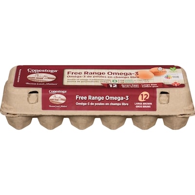 Conestoga Eggs Brown Eggs Free Range Omega-3 Large Size 12 ea, $0.69/1ea