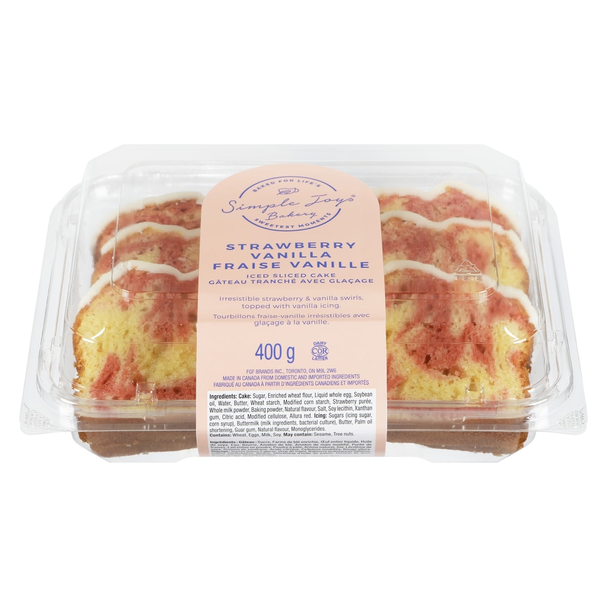 Iced Sliced Cake Strawberry Vanilla