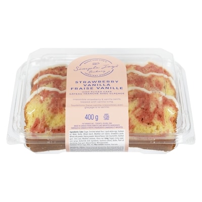 null Gâteau tranché avec glaçage fraise vanille 400 g, 1,38 $/100g