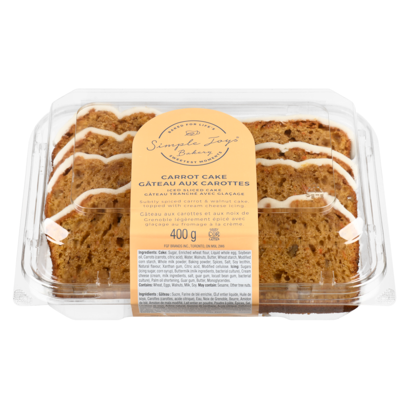 Simple Joys Bakery Iced Sliced Cake Carrot Cake