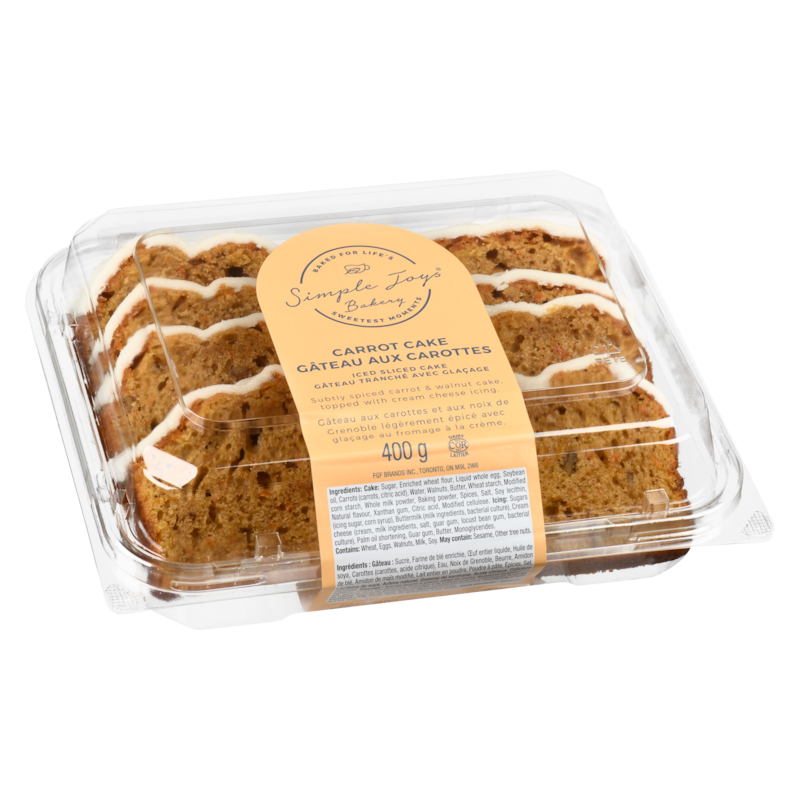 Simple Joys Bakery Iced Sliced Cake Carrot Cake
