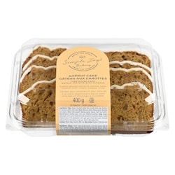  Simple Joys Bakery gâteau tranché avec glaçage gâteau aux carottes 400 g, 1,50 $/100g