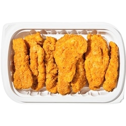 null 10 Piece Chicken Strips, Served Hot (Available after 11am) 510 g, $2.94/100g