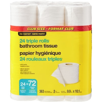 No Name Triple Rolls Bathroom Tissue Club Pack 24 ea, $0.65/1ea
