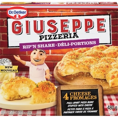 Dr Oetker Giuseppe Pizzeria Pizza Buns Rip'n Share 4 Cheese 480 g, $1.46/100g
