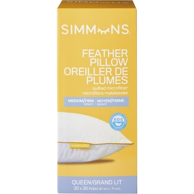 Simmons Queen Medium/Firm Feather Pillow 1 ea, $45.00/1ea