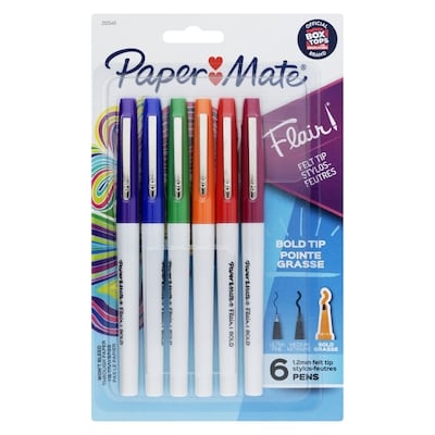 Papermate 1.2mm Felt Tip Pens Bold Tip 1 ea, $9.00/1ea
