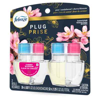Febreze Plug In Air Freshener, Odor-Fighting Scented Oil Refill, Cherry Blossom, 2 Refill 52 ml, $3.08/10ml