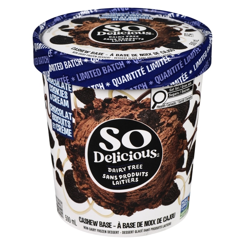 Non-Dairy Frozen Dessert Cashew Base Chocolate Cookies Cream