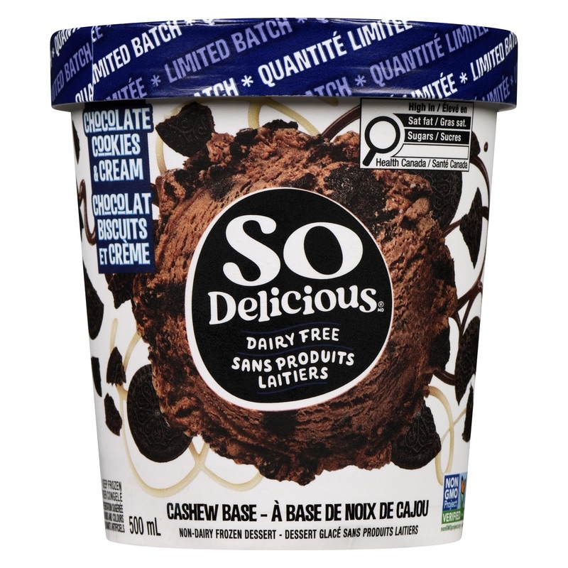 Non-Dairy Frozen Dessert Cashew Base Chocolate Cookies Cream