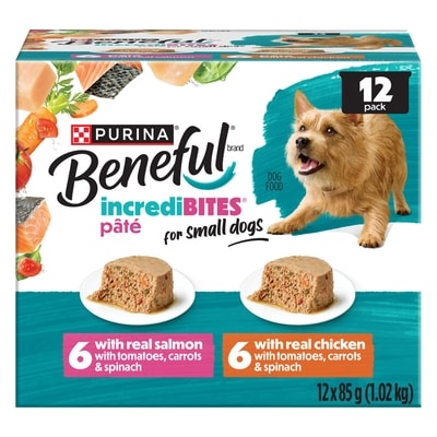 Purina Beneful Incredibites Wet Dog Food Real Chicken & Salmon Pâté Variety Pack 1.02 kg, $1.42/100g