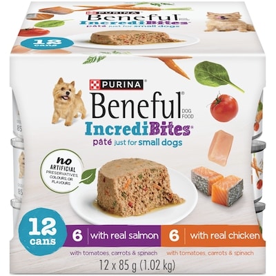 Purina Beneful Incredibites Real Chicken & Salmon Pâté Variety Pack, Wet Dog Food 1.02 kg, $1.18/100g