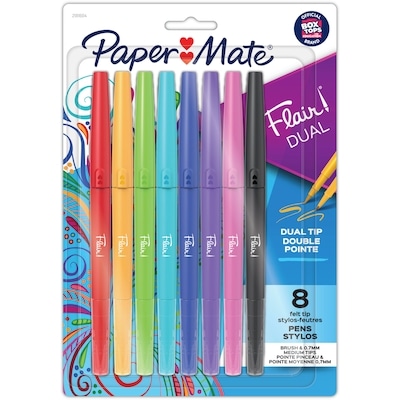 Papermate Flair Dual Pen, 8-Pack 1 ea, $18.00/1ea