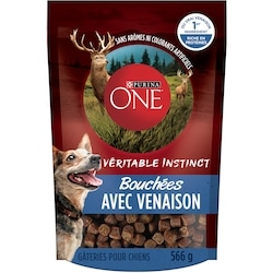 Purina ONE Véritable Instinct Bouchées Venaison, Gâteries pour Chiens 566 g, 2,65 $/100g
