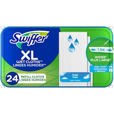 Swiffer XL Wet Mopping Cloth Refills for Floor Mopping and Cleaning, Multi-Surface Floor Cleaner with Fresh Scent, 12 count 12 ea, $1.08/1ea