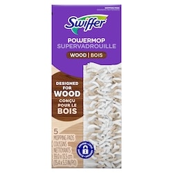 Swiffer PowerMop Wood Mopping Pad Refills for Floor Cleaning, 5