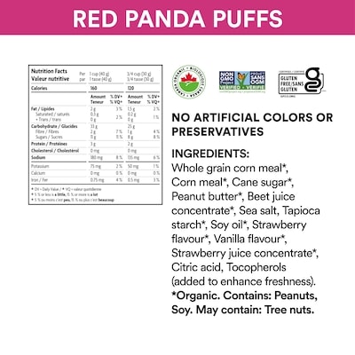Céréales froides biologiques Red Panda Puffs