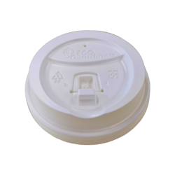 null Couvercle en forme de dôme blanc en polypropylène (PP) avec languette pour gobelets en papier recyclable, 10 à 20 oz 100 ea, 0,06 $/1ch