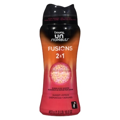 Downy Unstopables Fusions In-Wash Laundry Scent Booster Beads, Sunset and Citrus Scent, 2-in-1 All Day Freshness 453 g, $3.97/100g