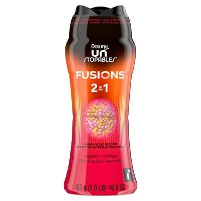 Downy Perles rehausse-parfum pour lessive Unstopables Fusions, parfum Coucher de soleil et agrumes, fraîcheur 2en1 toute la journée 453 g, 3,31 $/100g