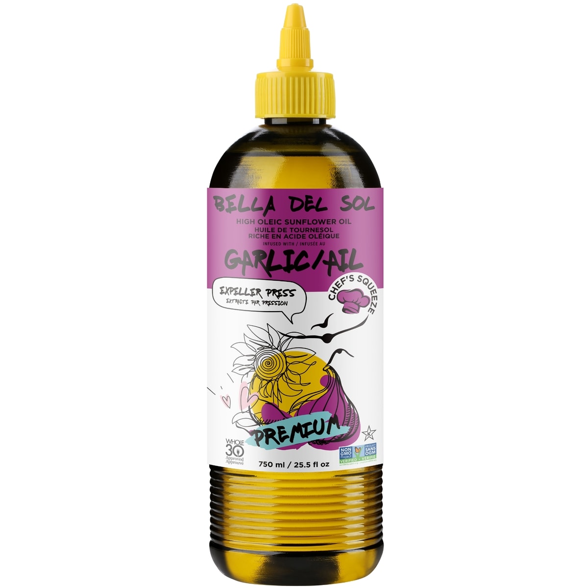 Bella Del Sol Premium High Oleic Sunflower Oil Infused with Garlic 750 ml, $1.13/100ml