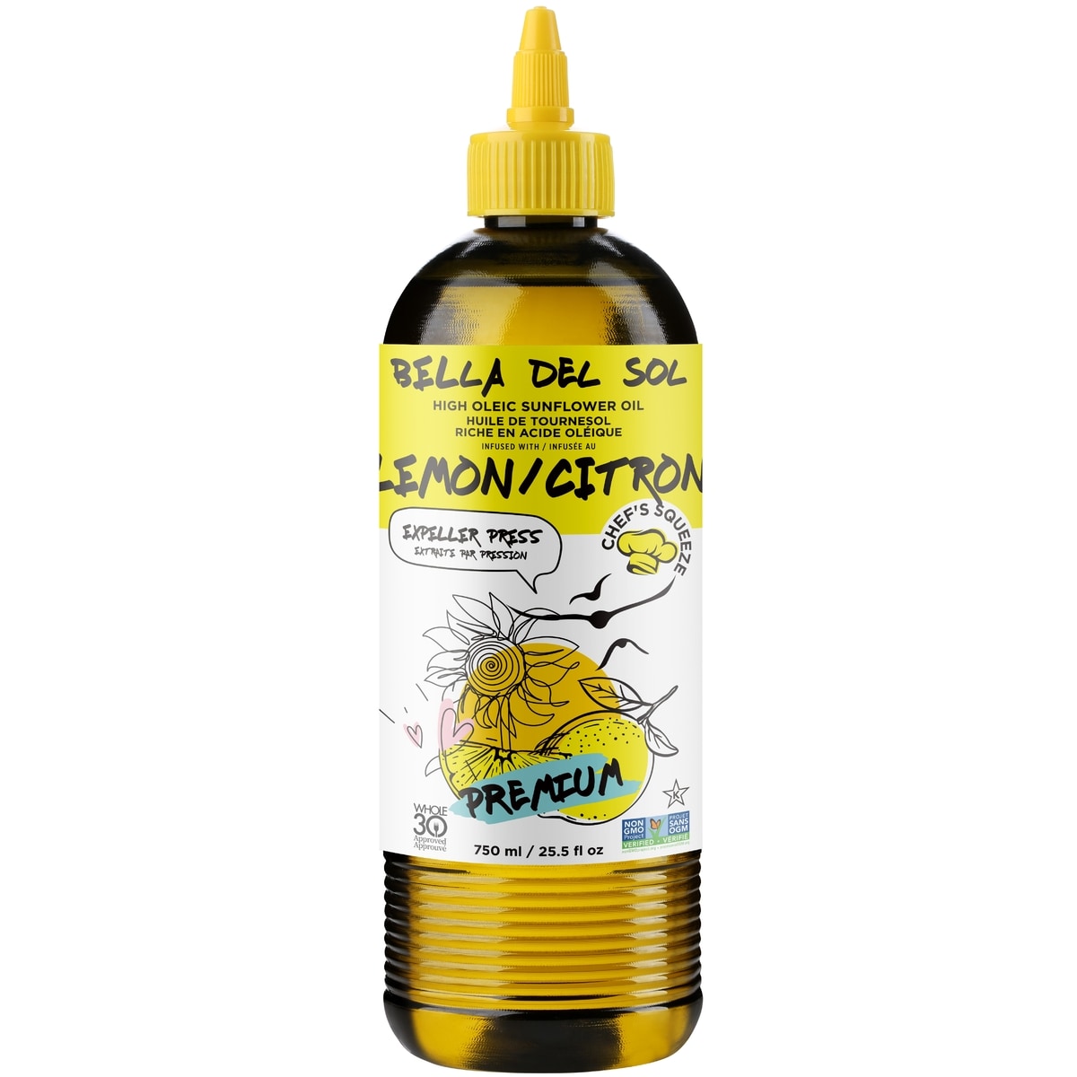 Bella Del Sol Premium High Oleic Sunflower Oil Infused with Lemon 750 ml, $1.13/100ml