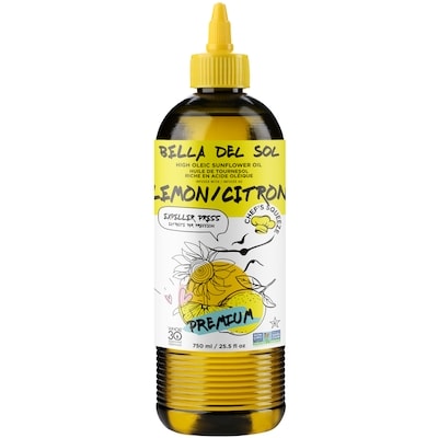 Bella Del Sol Huile de tournesol riche en acide oléique infusée au citron 750 ml, 1,13 $/100ml