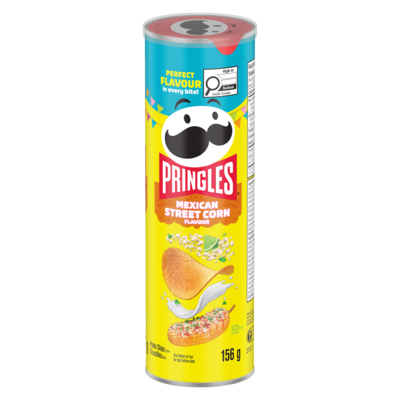 Pringles Potato Chips Mexican Street Corn Flavour 156 g, $2.56/100g