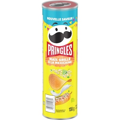 Pringles Croustilles saveur de maïs grillé à la mexicaine 156 g, 2,56 $/100g