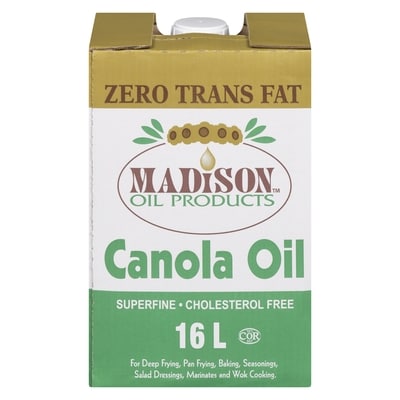 Madison Canola Oil 16 l, $0.22/100ml