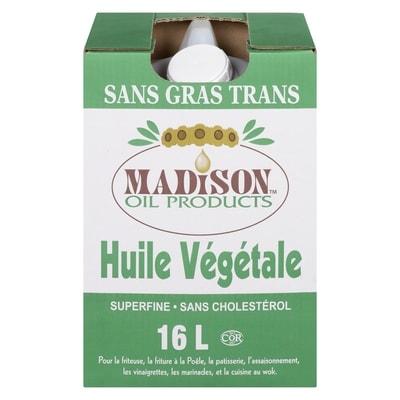 Madison Huile végétale 16 l, 0,22 $/100ml