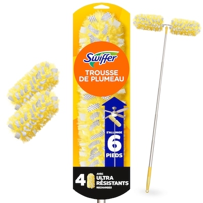 Swiffer Trousse d’époussetage de plumeaux ultra résistants avec manche super télescopique (1 manche, 4 plumeaux) 1 ea, 25,99 $/1ch