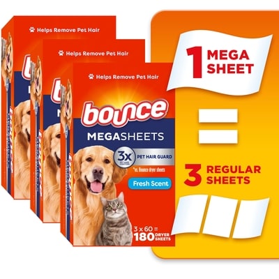 Bounce Megasheets Pet, Fresh Scent 180 ea, $0.11/1ea