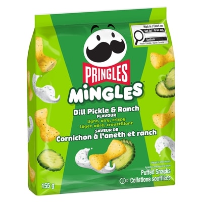 Pringles Puffed snacks, Dill Pickle & Ranch flavour, 155 g, $2.25/100g