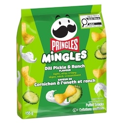 Pringles Collation soufflèes, Saveur de Cornichon à l'aneth et ranch, 155 g, 2,57 $/100g