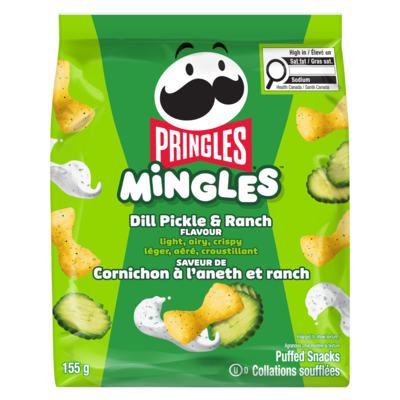 Pringles Mingles collation soufflées saveur de cornichon à l'aneth et ranch 155 g, 3,09 $/100g