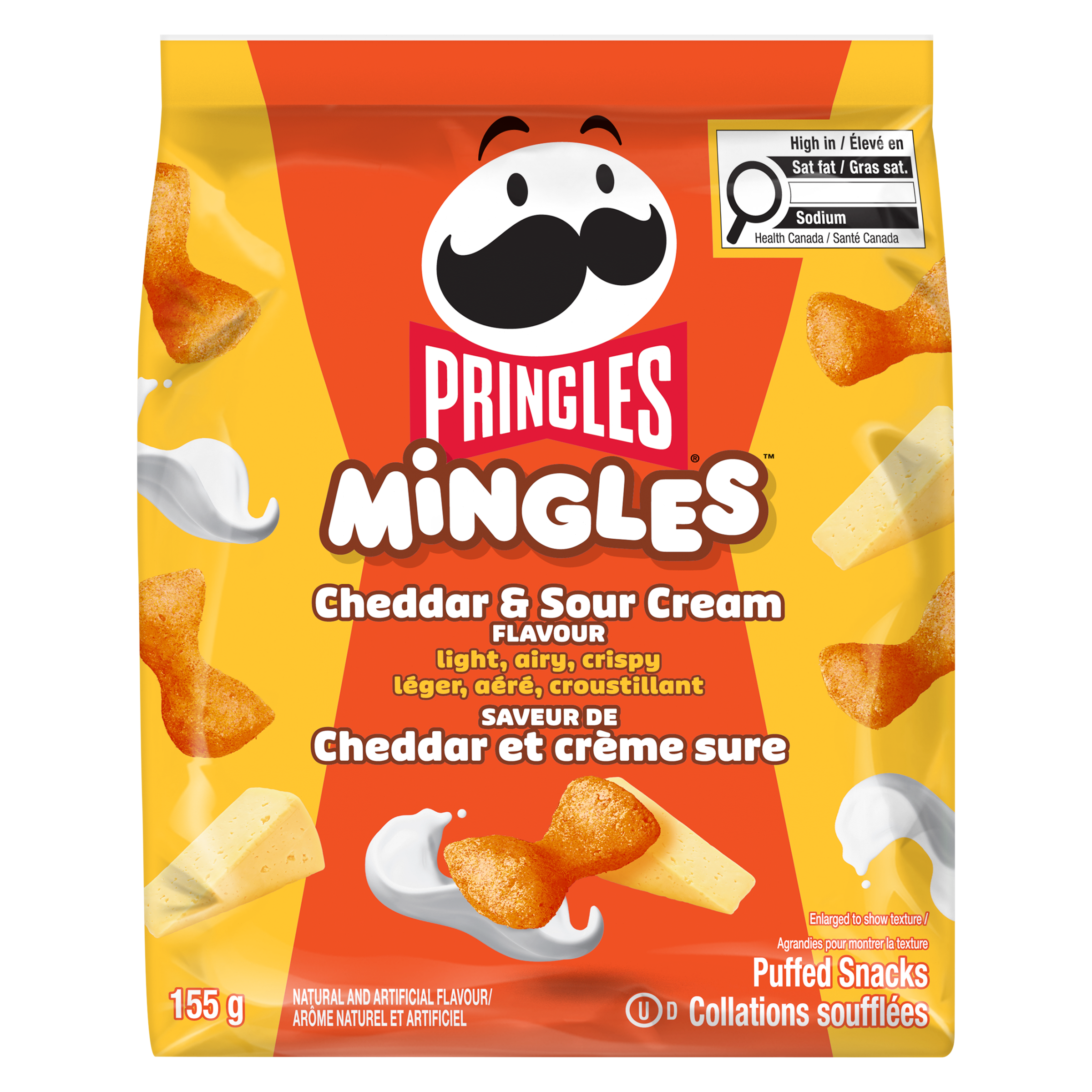Pringles Mingles Puffed Snacks Cheddar & Sour Cream Flavour 155 g, $3.09/100g