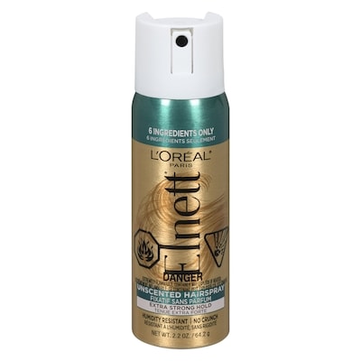 L'Oreal Paris Elnett Unscented Hairspray Extra Strong Hold 75 ml, $11.99/100ml