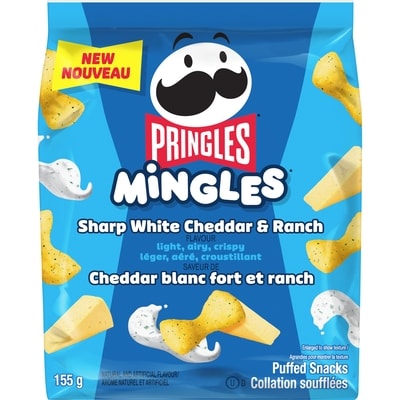 Pringles Mingles Puffed Snacks Sharp White Cheddar & Ranch Flavour 155 g, $3.09/100g