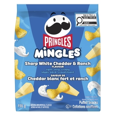 Pringles Mingles collation soufflées saveur de cheddar blanc fort et ranch 155 g, 3,09 $/100g
