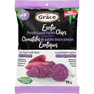 Grace Exotic Purple Sweet Potato Chips 75 g, $3.99/100g