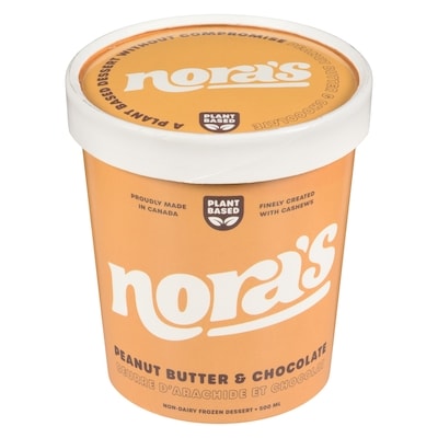 Nora Non-Dairy Frozen Dessert Peanut Butter & Chocolate 500 ml, $1.80/100ml